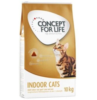 10kg Concept for Life Indoor Cats száraz macskatáp 15% kedvezménnyel - Kisállat kiegészítők webáruház - állateledelek