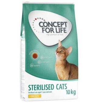 10kg Concept for Life Sterilised Cats csirke száraz macskatáp 15% kedvezménnyel - Kisállat kiegészítők webáruház - állateledelek