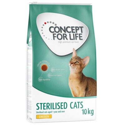 10kg Concept for Life Sterilised Cats csirke száraz macskatáp 15% kedvezménnyel - Kisállat kiegészítők webáruház - állateledelek