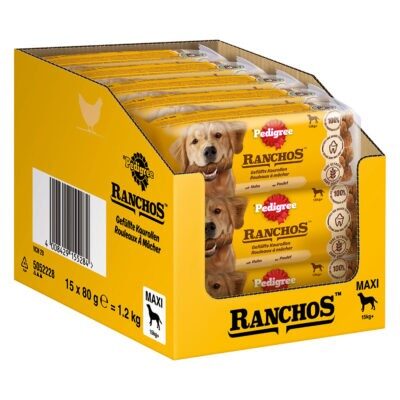 10x80g Pedigree Ranchos csirke töltött maxi rágótekercs jutalomfalat kutyáknak - Kisállat kiegészítők webáruház - állateledelek