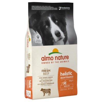 2x12 kg Almo Nature Holistic Medium Adult kutyatáp - Marha & rizs - Kisállat kiegészítők webáruház - állateledelek