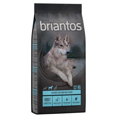 2x12kg Briantos gabonamentes száraz kutyatáp- Adult Lazac & burgonya - Kisállat kiegészítők webáruház - állateledelek