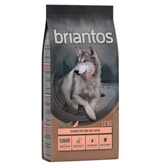 2x12kg Briantos gabonamentes száraz kutyatáp-Senior pulyka & burgonya - Kisállat kiegészítők webáruház - állateledelek