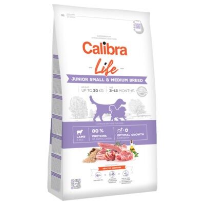 2x12kg Calibra Life Junior Small & Medium Breed bárány száraz kutyatáp - Kisállat kiegészítők webáruház - állateledelek