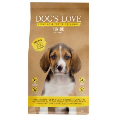 12kg Dog's Love Junior csirkés száraz kutyatáp - Kisállat kiegészítők webáruház - állateledelek