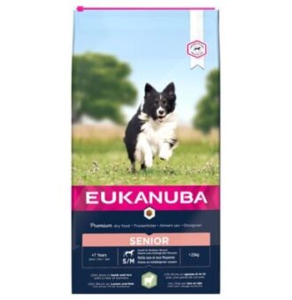 2x12kg Eukanuba Senior Small & Medium Breed bárány & rizs száraz kutyatáp - Kisállat kiegészítők webáruház - állateledelek