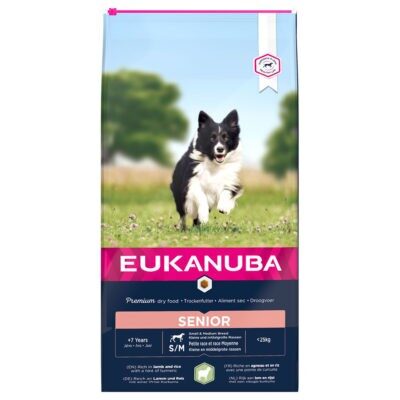 2x12kg Eukanuba Senior Small & Medium Breed bárány & rizs száraz kutyatáp - Kisállat kiegészítők webáruház - állateledelek