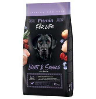 2x12kg Fitmin Dog for Life Light & Senior száraz kutyatáp - Kisállat kiegészítők webáruház - állateledelek