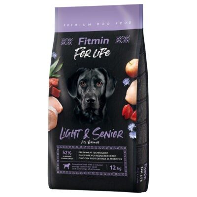 2x12kg Fitmin Dog for Life Light & Senior száraz kutyatáp - Kisállat kiegészítők webáruház - állateledelek