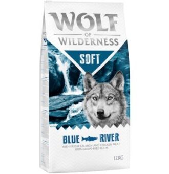 2x12kg Wolf of Wilderness- Adult "Soft - Blue River" - lazac száraz kutyatáp - Kisállat kiegészítők webáruház - állateledelek