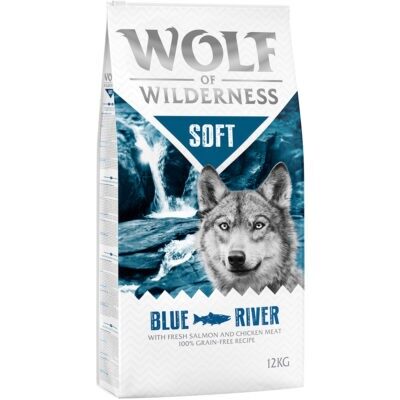 2x12kg Wolf of Wilderness- Adult "Soft - Blue River" - lazac száraz kutyatáp - Kisállat kiegészítők webáruház - állateledelek