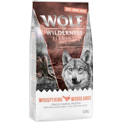 12kg Wolf of Wilderness száraz kutyatáp rendkívüli árengedménnyel -  "Whispering Woodlands" - szabadtartású pulyka