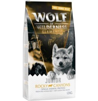 12kg Wolf of Wilderness JUNIOR "Rocky Canyons" - szabadtartású marha