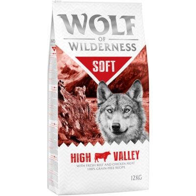 2x12kg Wolf of Wilderness- Adult "Soft High Valley" - marha száraz kutyatáp - Kisállat kiegészítők webáruház - állateledelek