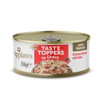 12x156g Applaws Taste Toppers szószban gazdaságos csomag nedves macskatáp - Csirke marhával - Kisállat kiegészítők webáruház - állateledelek