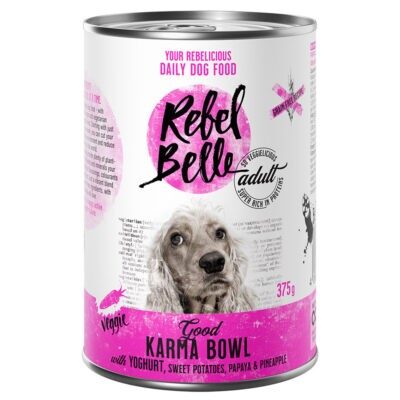 12x375g Rebell Belle Adult Good Karma Bowl - vegetáriánus nedves kutyatáp - Kisállat kiegészítők webáruház - állateledelek