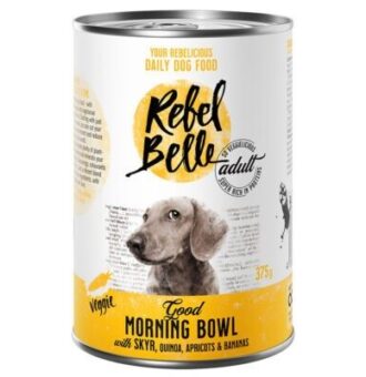 12x375g Rebell Belle Adult Good Morning Bowl - vegetáriánus nedves kutyatáp - Kisállat kiegészítők webáruház - állateledelek
