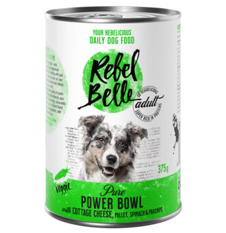 12x375g Rebell Belle Adult Pure Power Bowl - vegetáriánus nedves kutyatáp - Kisállat kiegészítők webáruház - állateledelek