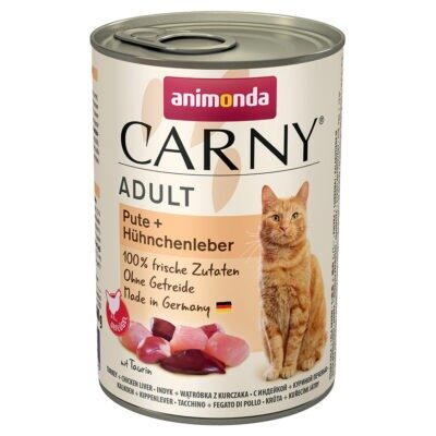 12x400g Animonda Carny Adult nedves macskatáp-Pulyka & csirkemáj - Kisállat kiegészítők webáruház - állateledelek