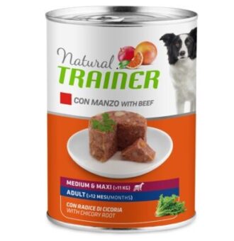 12x400g Natural Trainer Medium & Maxi Adult marhahús nedves kutyatáp - Kisállat kiegészítők webáruház - állateledelek