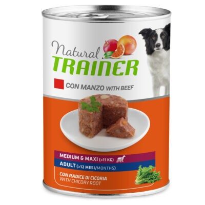 6x400g Natural Trainer Medium & Maxi Adult marhahús nedves kutyatáp - Kisállat kiegészítők webáruház - állateledelek