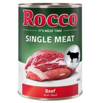 12x400g Rocco Single Meat Marha nedves kutyatáp - Kisállat kiegészítők webáruház - állateledelek