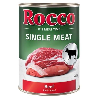 12x400g Rocco Single Meat Marha nedves kutyatáp - Kisállat kiegészítők webáruház - állateledelek