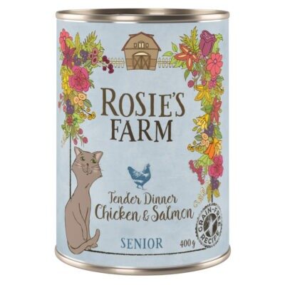 12x400g Rosie's Farm Senior Csirke & lazac nedves macskatáp - Kisállat kiegészítők webáruház - állateledelek