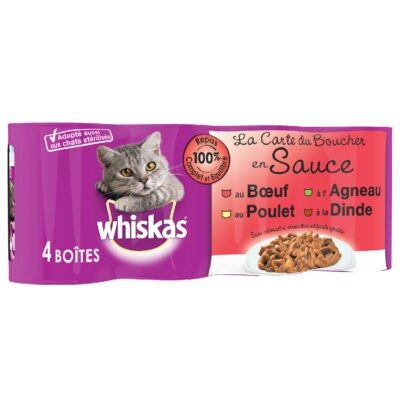 24x400g Whiskas La Carte Húsválogatás szószban nedves macskatáp - Kisállat kiegészítők webáruház - állateledelek