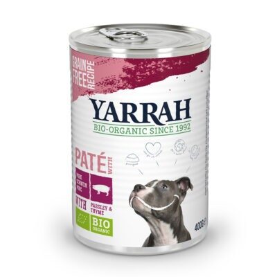 12x400g Yarrah Bio Paté bio sertés nedves konzerv kutyatáp - Kisállat kiegészítők webáruház - állateledelek