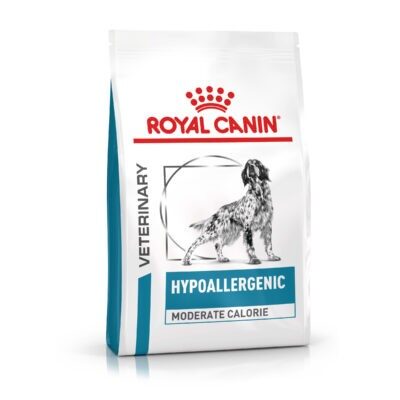 7kg Royal Canin Veterinary Hypoallergenic Moderate Calorie kutyatáp - Kisállat kiegészítők webáruház - állateledelek