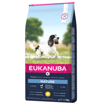 2x15kg Eukanuba Mature & Senior Medium Breed csirke száraz kutyatáp - Kisállat kiegészítők webáruház - állateledelek
