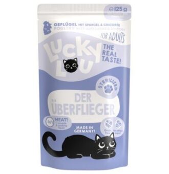 16x125g Lucky Lou Sterilized Szárnyas nedves macskatáp - Kisállat kiegészítők webáruház - állateledelek