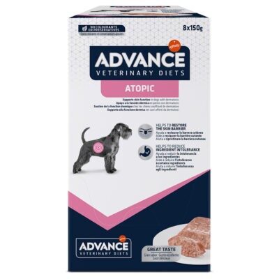 8x150g Advance Veterinary Diets Dog Atopic nedves kutyatá - Kisállat kiegészítők webáruház - állateledelek