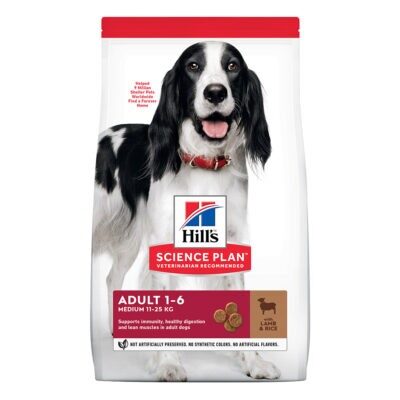 18kg Hill's Science Plan Adult 1-6 Medium bárány & rizs száraz kutyatáp-14+4kg ingyen! - Kisállat kiegészítők webáruház - állateledelek