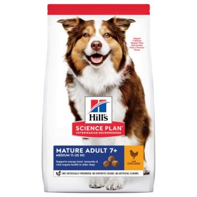 18kg Hill's Science Plan Mature Adult 7+ Medium csirke száraz kutyatáp-14+4kg ingyen! - Kisállat kiegészítők webáruház - állateledelek