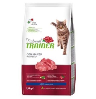 9kg Natural Trainer Adult marha száraz macskatáp - Kisállat kiegészítők webáruház - állateledelek