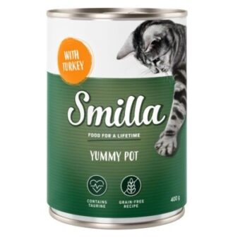20x400g Smilla Yummy Pot nedves macskatáp- Pulyka - Kisállat kiegészítők webáruház - állateledelek