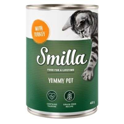 20x400g Smilla Yummy Pot nedves macskatáp- Pulyka - Kisállat kiegészítők webáruház - állateledelek