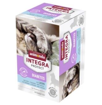 24x100g animonda INTEGRA Protect Adult Diabetes tálcás nedves macskatáp-lazac - Kisállat kiegészítők webáruház - állateledelek
