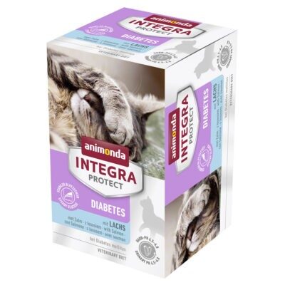 24x100g animonda INTEGRA Protect Adult Diabetes tálcás nedves macskatáp-lazac - Kisállat kiegészítők webáruház - állateledelek