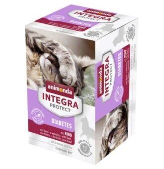 24x100g animonda INTEGRA Protect Adult Diabetes tálcás nedves macskatáp-marha - Kisállat kiegészítők webáruház - állateledelek
