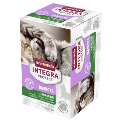 24x100g animonda INTEGRA Protect Adult Diabetes tálcás nedves macskatáp-nyúl - Kisállat kiegészítők webáruház - állateledelek