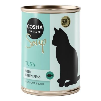 24x100g Cosma Soup Tonhal & zöldborsó nedves macskatáp - Kisállat kiegészítők webáruház - állateledelek