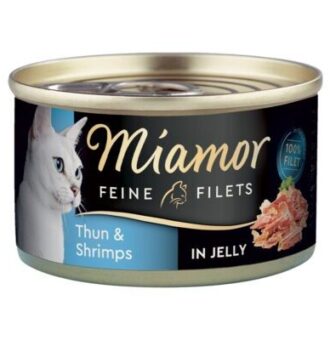 24x100g Miamor finom filék tonhal & garnélarák aszpikban táplálékkiegészítő macskaeledel   - Kisállat kiegészítők webáruház - állateledelek