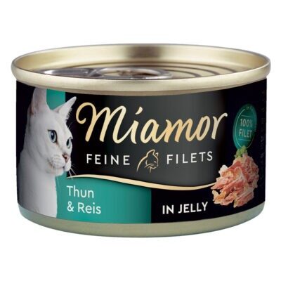 24x100g Miamor finom filék tonhal & rizs aszpikban táplálékkiegészítő macskaeledel   - Kisállat kiegészítők webáruház - állateledelek