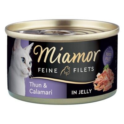 24x100g Miamor finom filék tonhal & tintahal aszpikban táplálékkiegészítő macskaeledel   - Kisállat kiegészítők webáruház - állateledelek