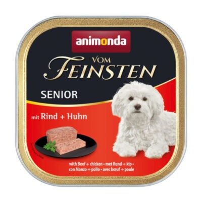24x150g animonda Vom Feinsten Senior nedves kutyatáp-marha & csirke - Kisállat kiegészítők webáruház - állateledelek