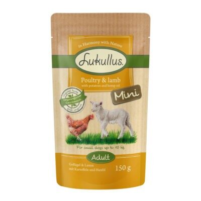 24x150g Lukullus Naturkost Adult Mini gabomanetses gazdaságos csomag nedves kutyatáp - Szárnyas & bárány - Kisállat kiegészítők webáruház - állateledelek
