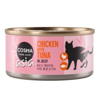 24x170g Cosma Asia aszpikban nedves macskatáp- Csirke & tonhal - Kisállat kiegészítők webáruház - állateledelek